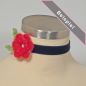 Preview: schwarzer Samtchoker mit roter Filzblüte