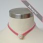 Preview: Samt-Choker mit Perlen-Ball