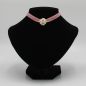 Preview: rosa Samt-Choker mit Perlen-Ball