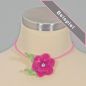 Preview: rosa Kette mit handgefilzter pinkfarbener Blüte vorn