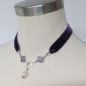 Preview: Samtkette in Violett mit Perle