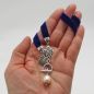 Preview: Samtkette Lila mit Perle und Vorderverschluss