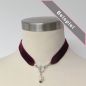 Preview: Samtkette Dunkelrot mit Perle