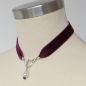 Preview: Samtkette in Dunkelrot mit Perle