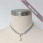 Preview: Samtkette Hellgrau mit Perle