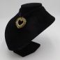 Preview: schwarze Kette aus Samt mit beigem Perlenherz