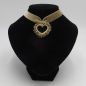 Preview: taupefarbenes Samt-Collier mit Perlenherz