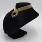 Preview: Samt-Kette in Beige mit Perlenherz