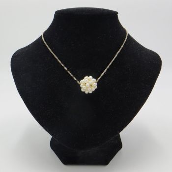925 Silber Kette mit echtem Perlenball