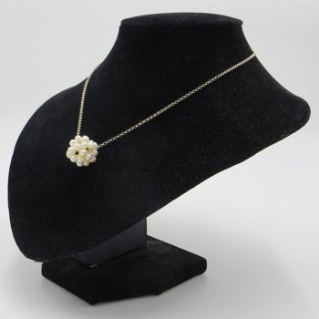 925 Silber Kette mit Süßwasserperlen-Bällchen