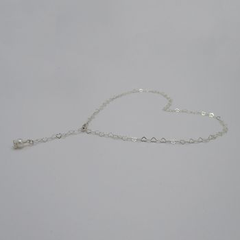 925 Silber Kette Herzchen Süßwasserperle