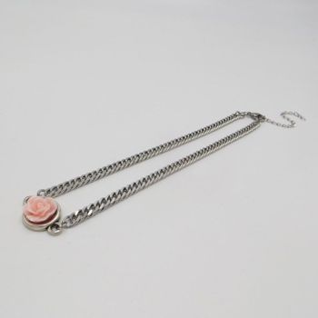 Bandkette mit rosa Röschen