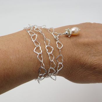 925 Silber Herzkette als Armband