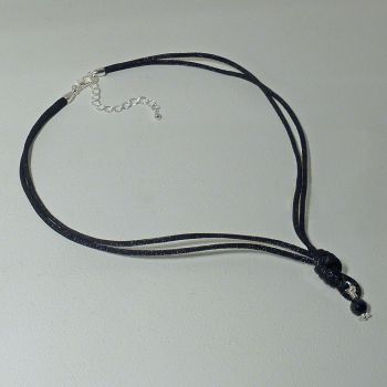 Basis-Kette, 925 Silber, Satinkordel, für IHRE Karabiner-Anhänger