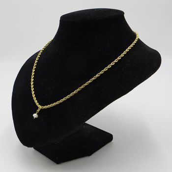 Basis-Kette aus vergoldetem Edelstahl mit Süßwasserperle