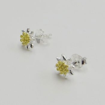 Ohrringe 925 Silber teilvergoldetes Edelweiß