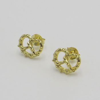 925 Silber vergoldet Brezel-Ohrringe