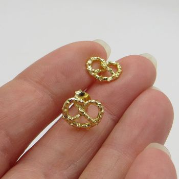 925 Silber vergoldet Brezn-Ohrstecker