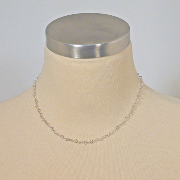 925 Silber Kette Kettenglieder in Herzform