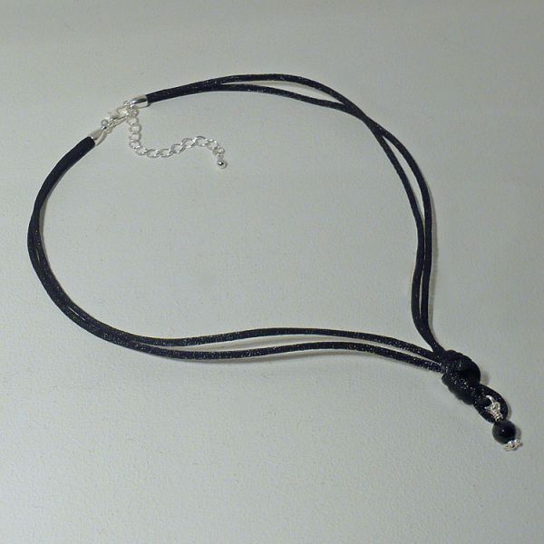 Basis-Kette, 925 Silber, Satinkordel, für IHRE Karabiner-Anhänger
