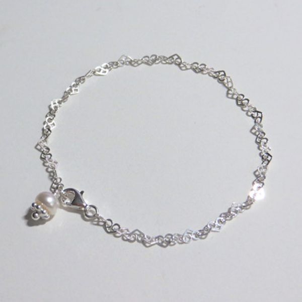 925 Silber Armband Kettenglieder in Brezelform liegend