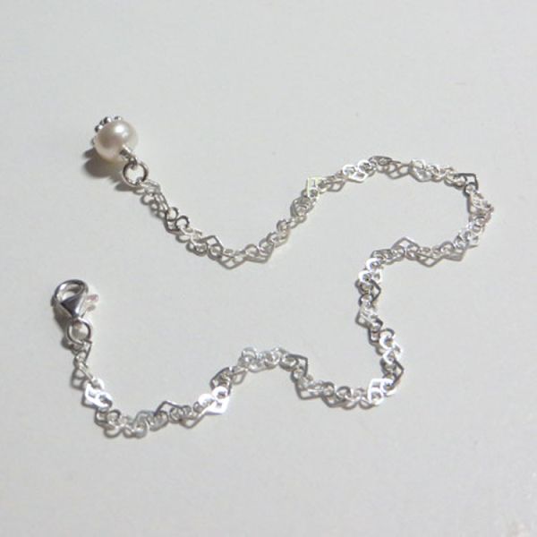 925 Silber Armband Kettenglieder in Brezelform