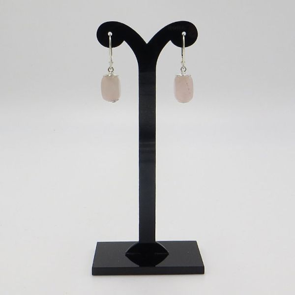 925 Silber Ohrschmuck mit Rosenquarz