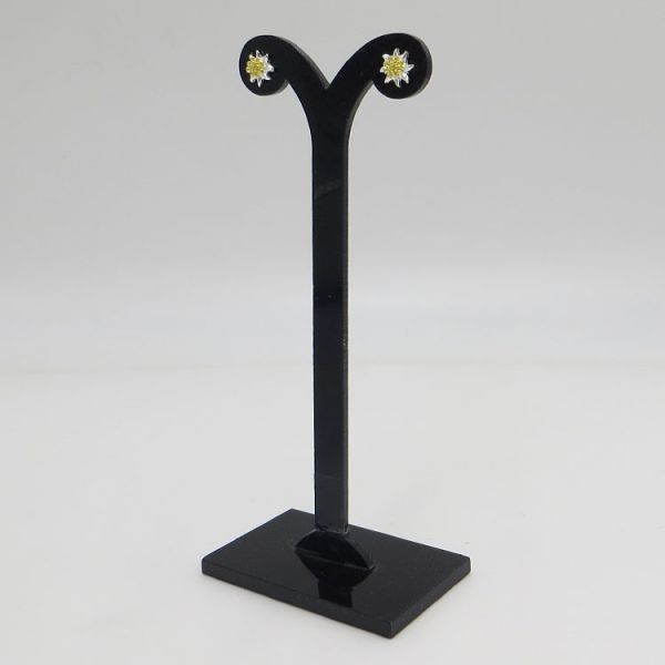 Ohrstecker 925 Silber Edelweiß teilvergoldet