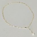 Y-Kette, 925 Silber, Herzchen-Kettenglieder, Süßwasserperle, 40cm